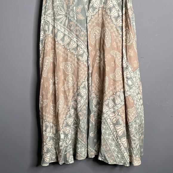 Free People Pink and Gray Paisley High Neck Sleeveless Dress Size Small - Picture 6 of 8